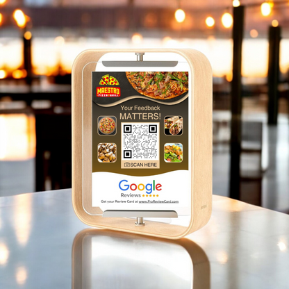 Custom Google Review Stand - Rotating