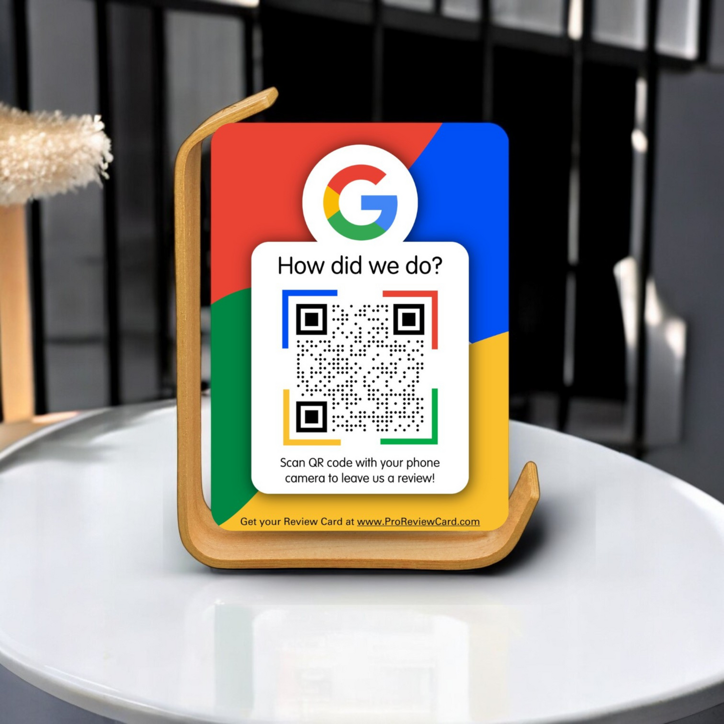 Google Review Stand - Wooden